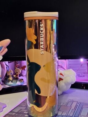 Starbucks Iridescent Floral Travel Tumbler - Pink & Gold